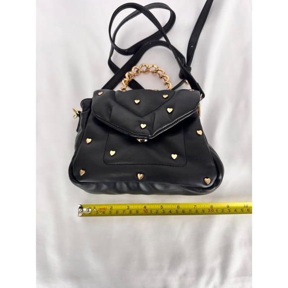 Skinnydip London Black Bag Heart Studded Top Handle Crossbody REVIEW PHOTOS - Picture 6 of 11